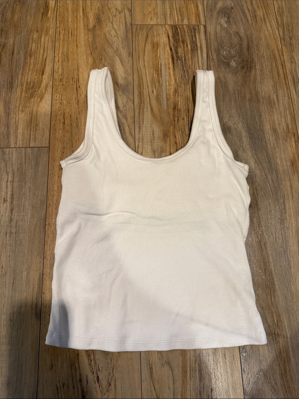 Abercrombie & Fitch White Ribbed Scoop Tank Bra Free